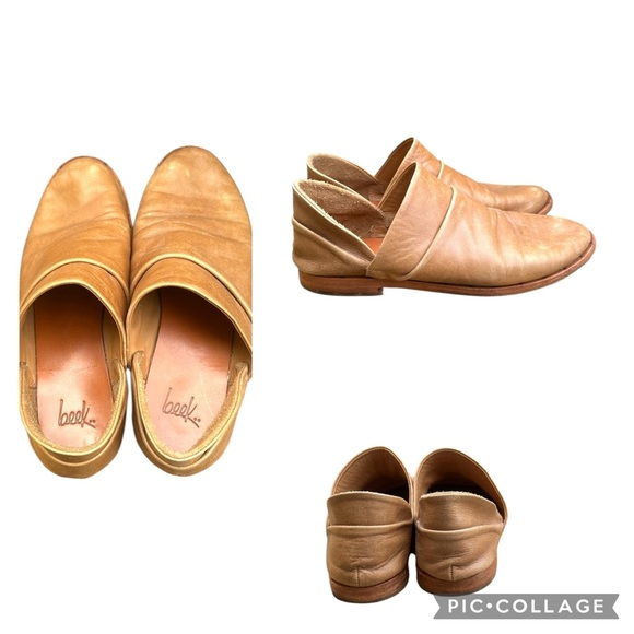 Shoes - Beek Puffin by Two Birds UNISEX Tan Leather Slip-On Booties Shoes